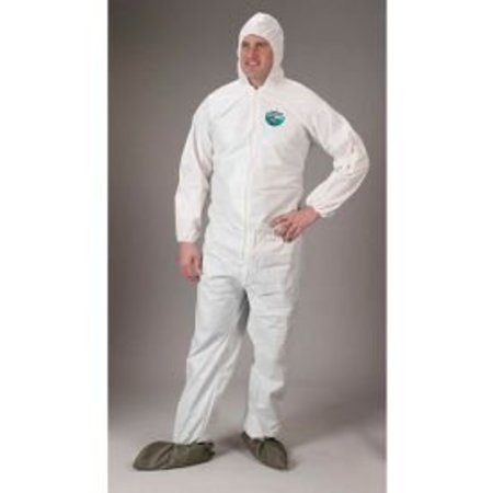 LAKELAND INDUSTRIES Lakeland CTL414 Micromax NS Disposable Coverall 2X, White, Hood, Elastic WristsBoots, 25Case CTL414-2X